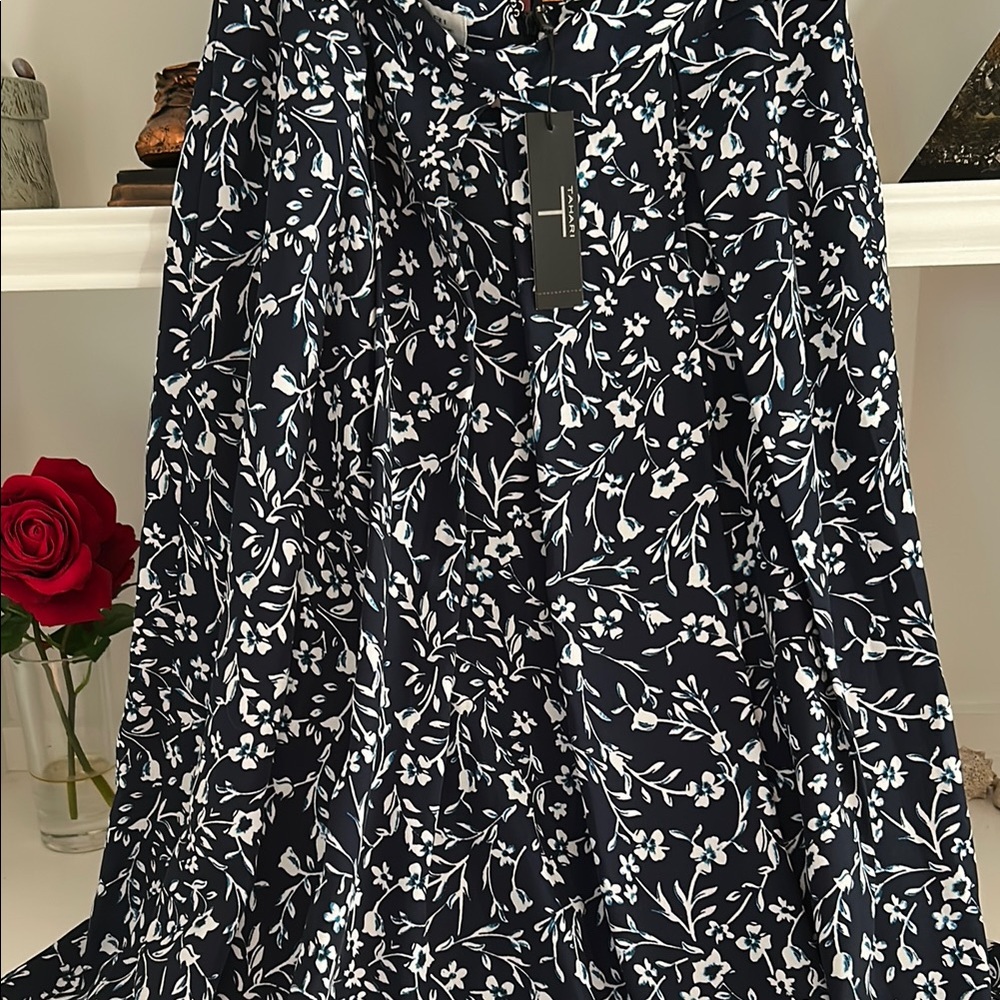 Elegant Black and White Floral Skirt #73